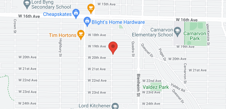 map of 3493 W 20TH AVENUE